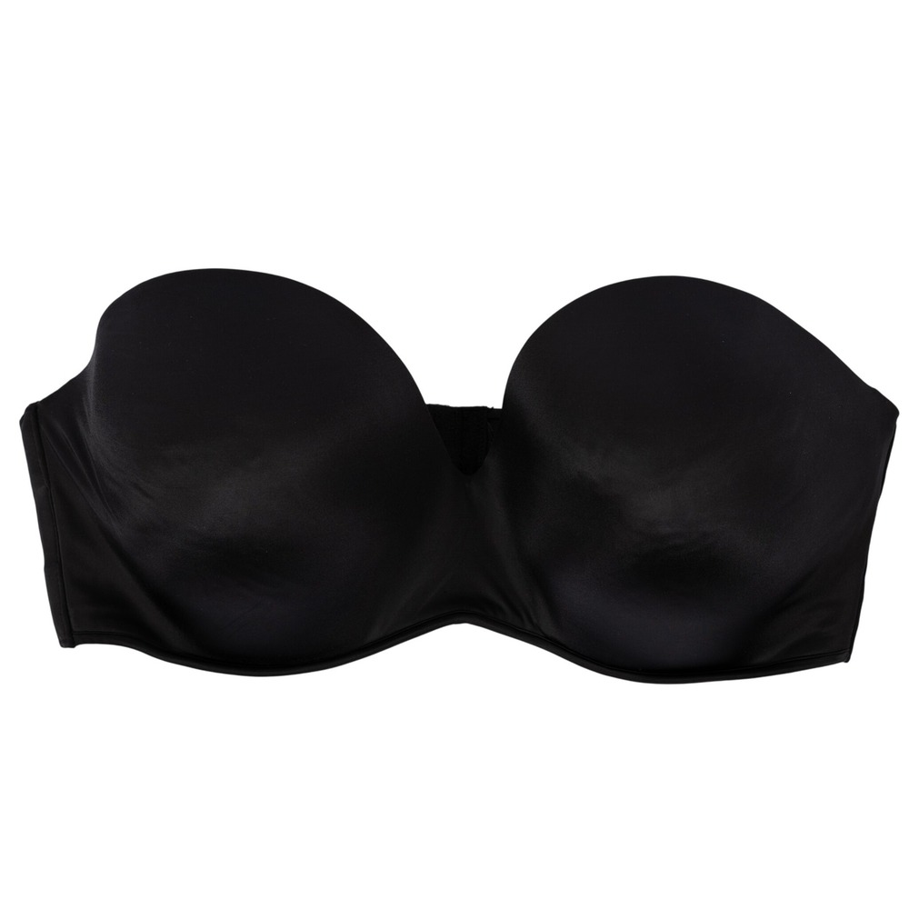 Cacique Black Strapless‎ Bra Size 40DDD Silicone Band Comfort Support